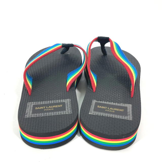 Saint Laurent SAINT LAURENT PARIS Rainbow Flip Flops Shoes Sandals Black/Multicolore Unused - view 5