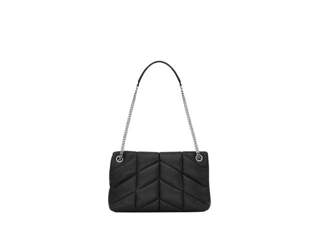 Saint Laurent Saint Laurent Puffer Small Chain Bag In Quilted Lambskin With Brushed Silver-Toned Metal Hardware Black - view 2