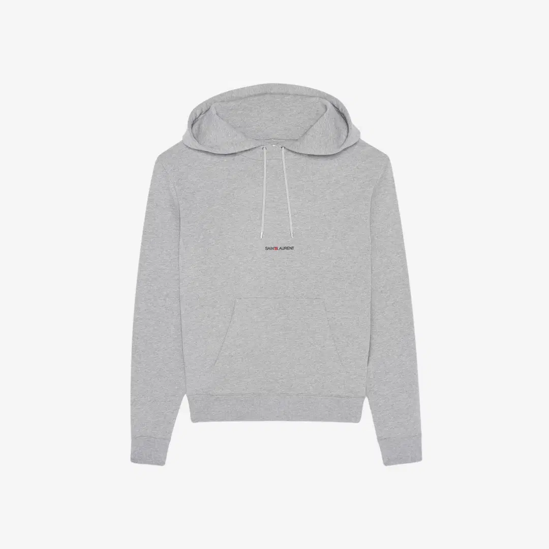 Saint Laurent Saint Laurent Rive Gauche Logo Hoodie Grey Rinse