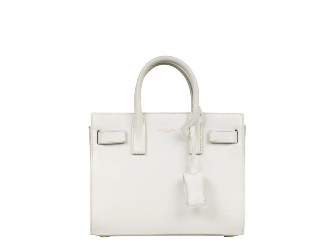 Saint Laurent Saint Laurent Sac de Jour Baby Bag in Smooth Leather White