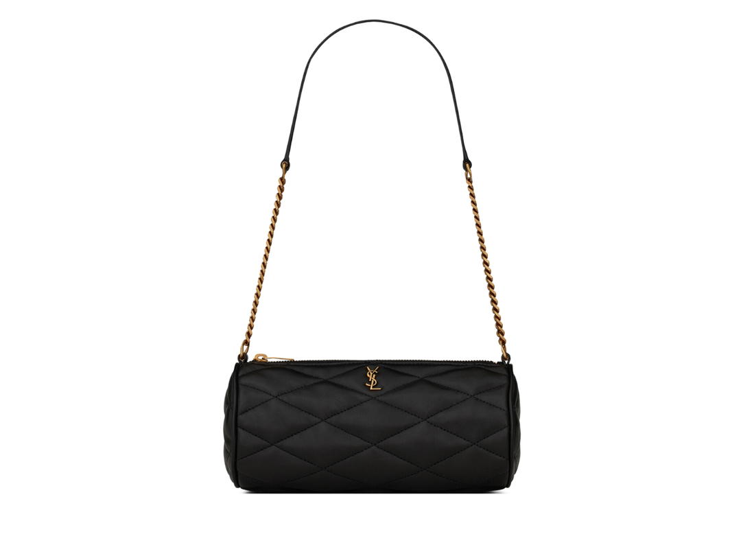 Saint Laurent Saint Laurent Sade Mini Tube Bag In Quilted Lambskin With Bronze-Toned Metal Hardware Black
