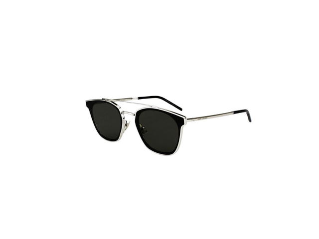Saint Laurent Saint Laurent SL 28 Sunglasses In Stainless Steel Frames And Grey Lenses - view 5