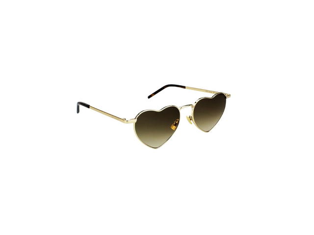 Saint Laurent Saint Laurent SL 301 LOULOU Sunglasses In Gold Metal Frames And Brown Lenses - view 3