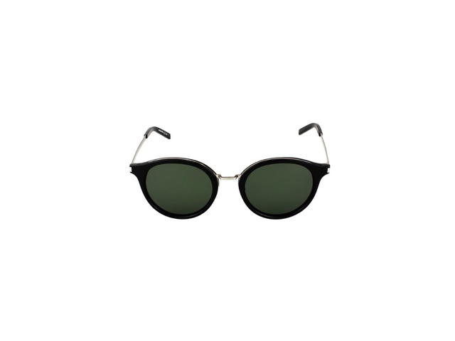 Saint Laurent Saint Laurent SL 57 Sunglasses In Silver Plastic Metal Frames And Green Lenses - view 2