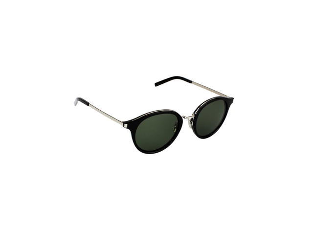 Saint Laurent Saint Laurent SL 57 Sunglasses In Silver Plastic Metal Frames And Green Lenses - view 3