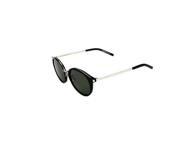 Saint Laurent Saint Laurent SL 57 Sunglasses In Silver Plastic Metal Frames And Green Lenses - view 5