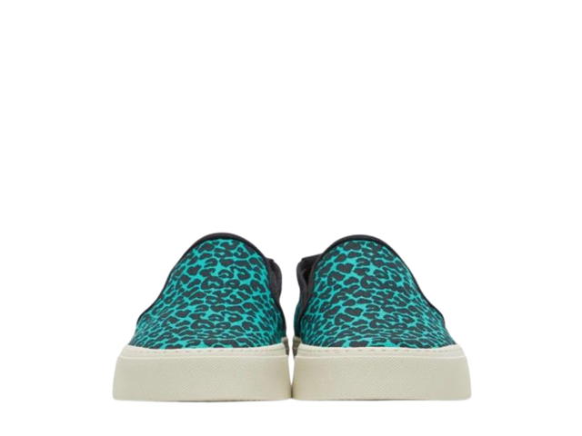 Saint Laurent Saint Laurent Slip-On Sneakers In Leopard Blue and Black - view 3