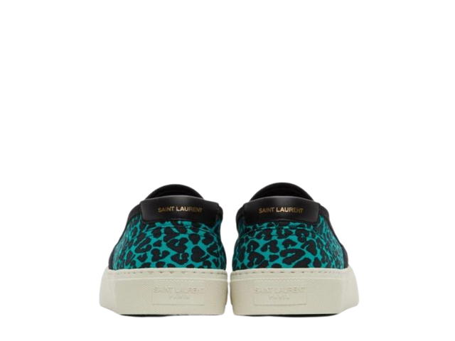 Saint Laurent Saint Laurent Slip-On Sneakers In Leopard Blue and Black - view 4