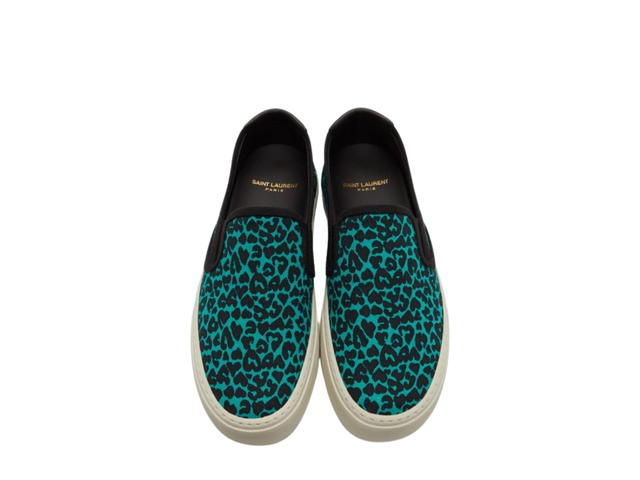 Saint Laurent Saint Laurent Slip-On Sneakers In Leopard Blue and Black - view 5