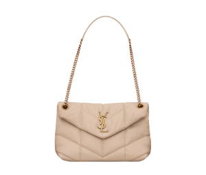 Buy Saint Laurent Small Puffer In Quilted Nappa Leather With Light Bronze Metal Hardware Dark Beige at Sasom – Authentic and Ready to Ship