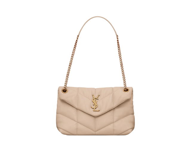 Saint Laurent Saint Laurent Small Puffer In Quilted Nappa Leather With Light Bronze Metal Hardware Dark Beige - view 1