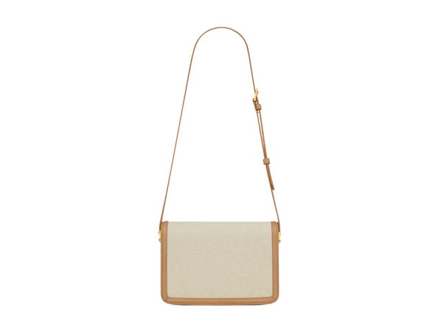 Saint Laurent Saint Laurent Solferino Medium Satchel In Canvas And Vegetable-tanned Leather With Light Bronze-toned Metal Hardware Brown Gold - view 3