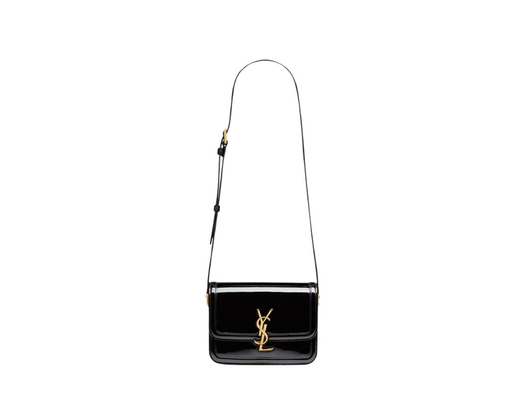 Saint Laurent Saint Laurent Solferino Small Satchel In Lacquered Patent Leather With Bronze-Toned Metal Hardware Black