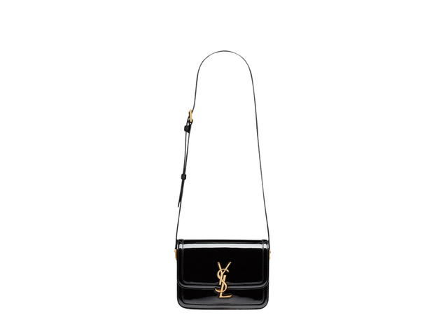 Saint Laurent Saint Laurent Solferino Small Satchel In Lacquered Patent Leather With Bronze-Toned Metal Hardware Black - view 1