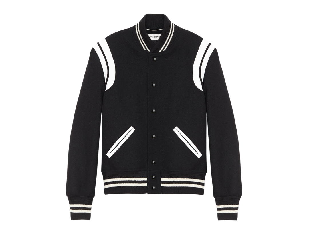 Saint Laurent Saint Laurent Teddy In Wool Black And White