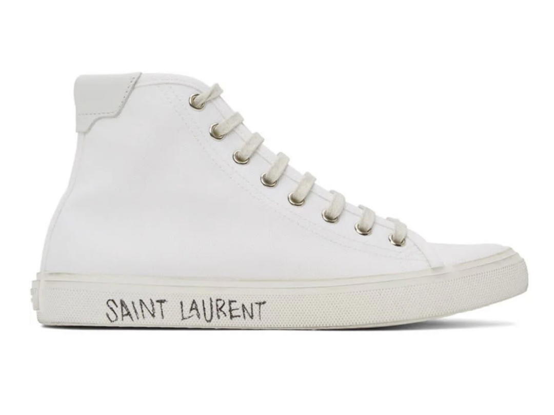 Saint Laurent Saint Laurent White Canvas Malibu Sneakers