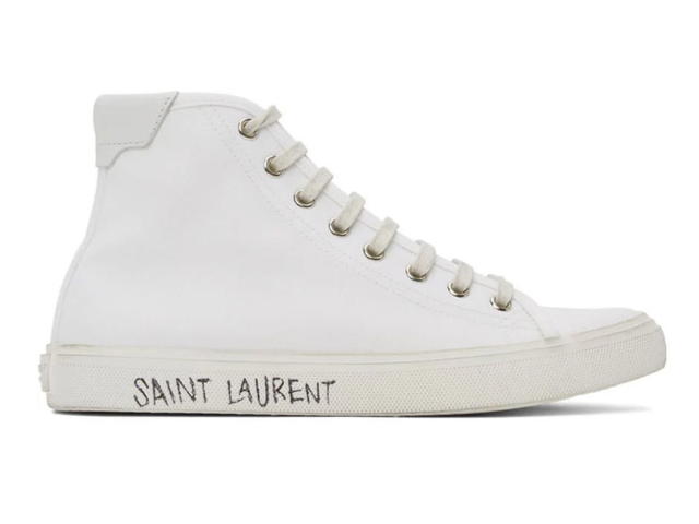 Saint Laurent Saint Laurent White Canvas Malibu Sneakers - view 1
