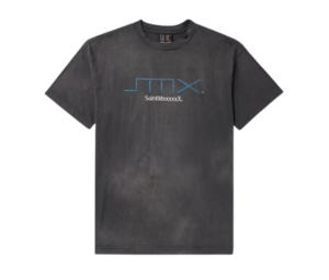 Buy Saint Mxxxxxx Logo Print Distressed Cotton Jersey T-Shirt Gray at Sasom – Authentic and Ready to Ship