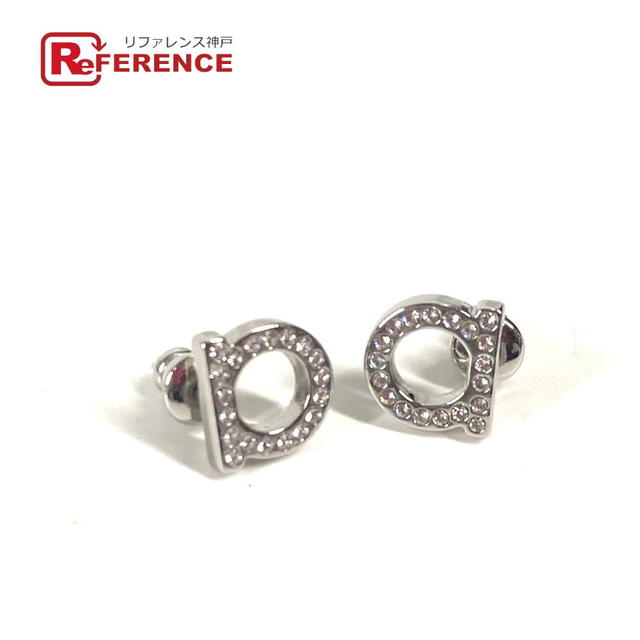 Ferragamo Salvatore Ferragamo 76 0123 Gancini rhinestone Accessories Pierce Metal Silver - view 1
