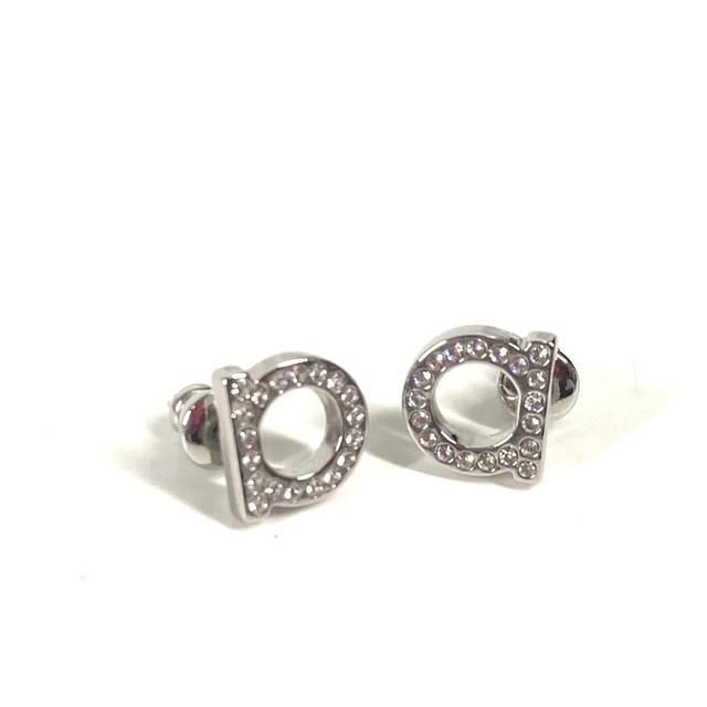 Ferragamo Salvatore Ferragamo 76 0123 Gancini rhinestone Accessories Pierce Metal Silver - view 2
