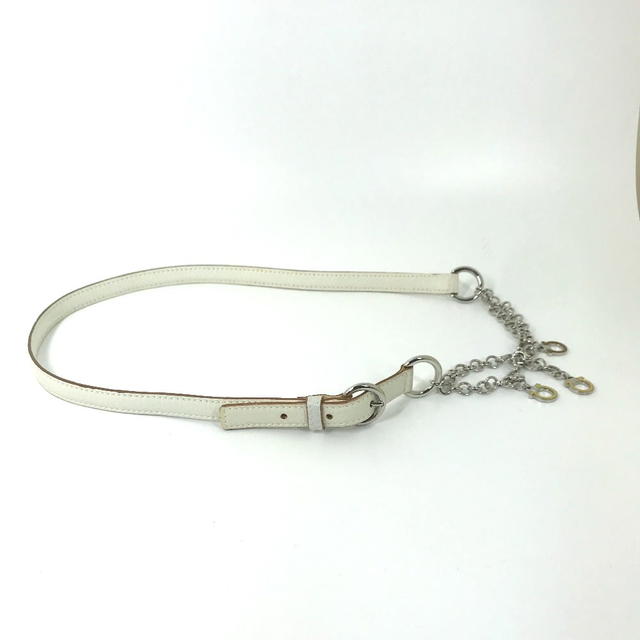 Ferragamo Salvatore Ferragamo Accessories Chain belt Gancini belt Leather White - view 3