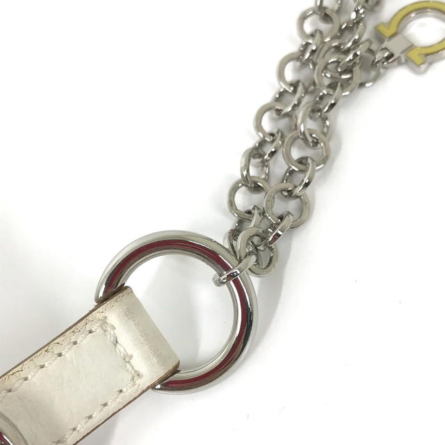 Ferragamo Salvatore Ferragamo Accessories Chain belt Gancini belt Leather White - view 5