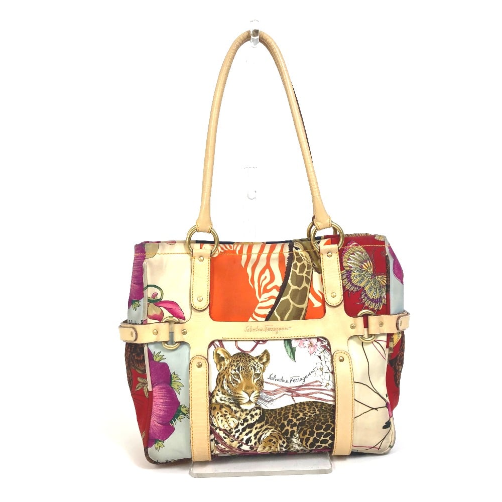 Ferragamo Salvatore Ferragamo Animal pattern tiger  Tote Bag Nylon Multicolore