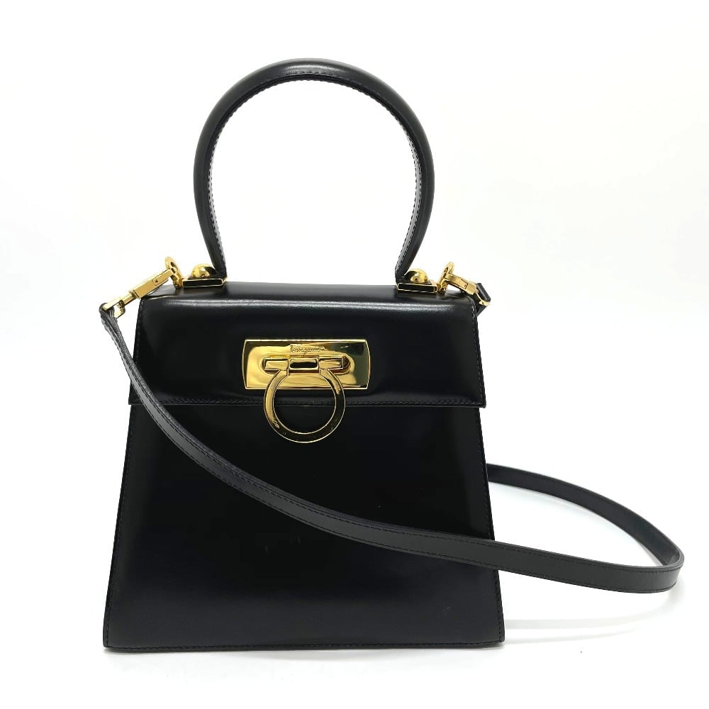 Ferragamo SALVATORE FERRAGAMO AQ-212193 Gancini Shoulder Bag 2WAY Hand Bag 2 way bag