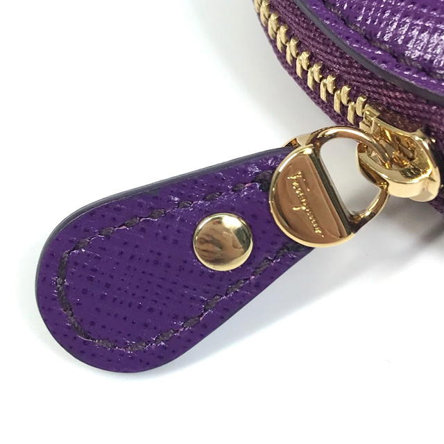Ferragamo Salvatore Ferragamo AU-22 Gancini heart coin purse Wallet Leather Purple Based - view 5