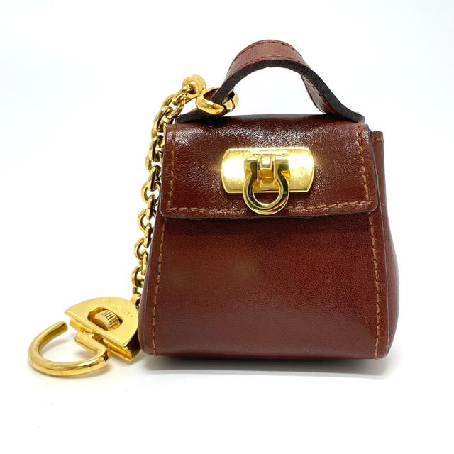 Ferragamo SALVATORE FERRAGAMO Bag motif Gancini Bag Charm Leather Brown x GoldHW - view 1