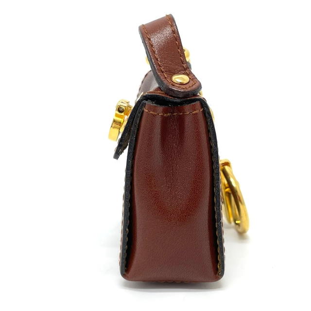 Ferragamo SALVATORE FERRAGAMO Bag motif Gancini Bag Charm Leather Brown x GoldHW - view 3