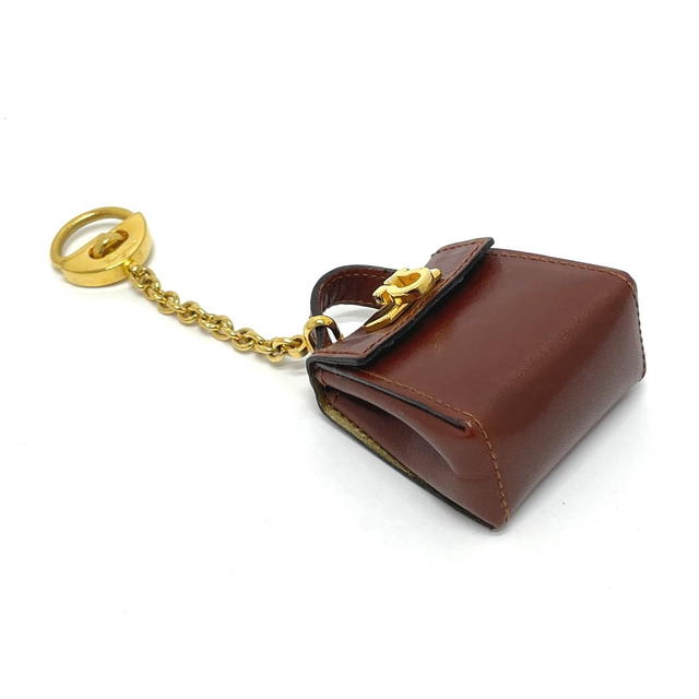 Ferragamo SALVATORE FERRAGAMO Bag motif Gancini Bag Charm Leather Brown x GoldHW - view 5