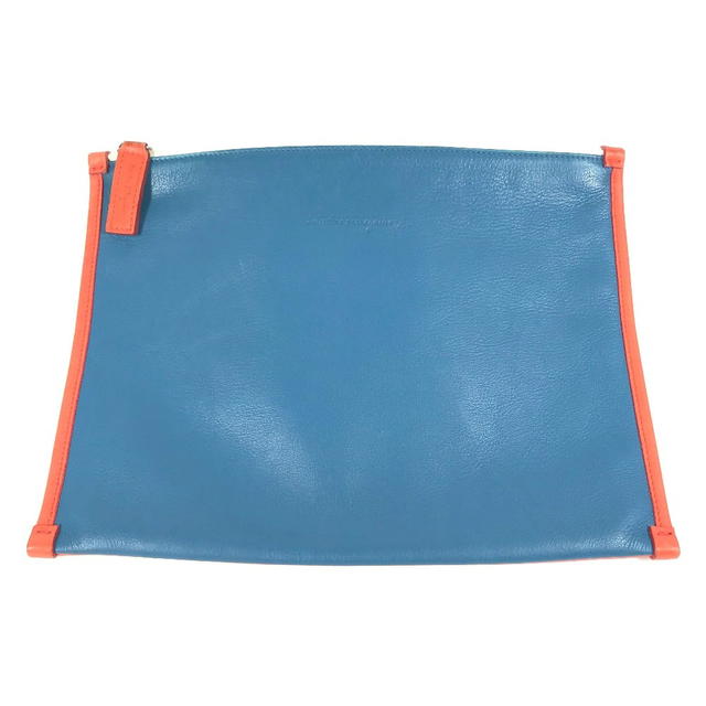 Ferragamo Salvatore Ferragamo Bicolor logo bag pouch Clutch bag Leather blue/Orange Based - view 2