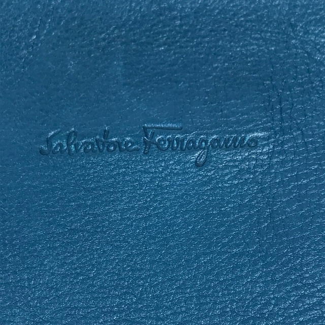 Ferragamo Salvatore Ferragamo Bicolor logo bag pouch Clutch bag Leather blue/Orange Based - view 3