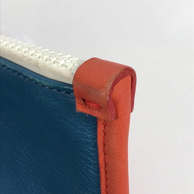Ferragamo Salvatore Ferragamo Bicolor logo bag pouch Clutch bag Leather blue/Orange Based - view 5