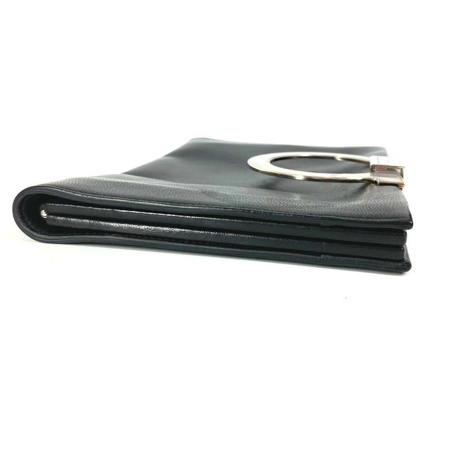 Ferragamo Salvatore Ferragamo Big Gancini logo pouch bag Clutch bag Leather Black/Silver - view 4