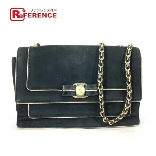 Buy Salvatore Ferragamo Crossbody bag Chain bag Vala Ribbon Shoulder Bag Black/Gold at Sasom – Authentic and Ready to Ship