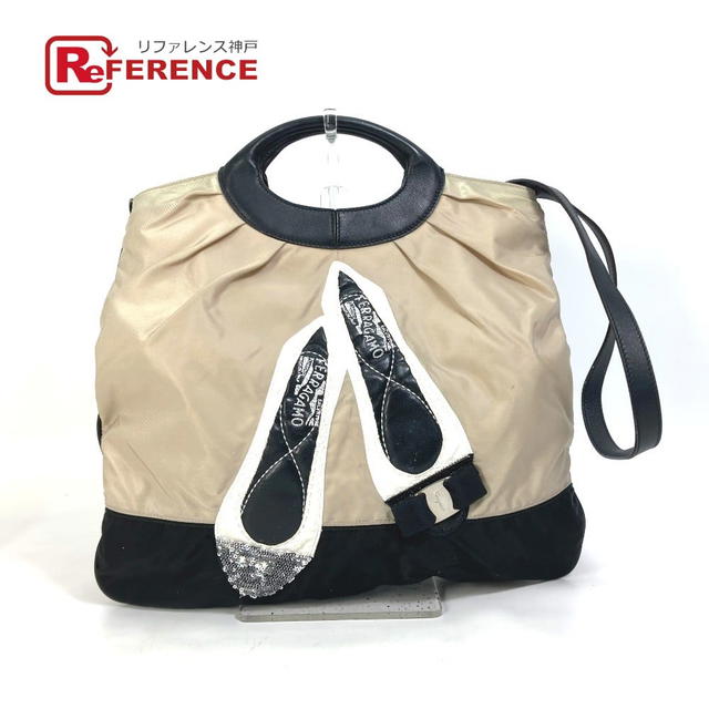 Ferragamo Salvatore Ferragamo crossbody rose ribbon pumps design sequins 2WAY Hand Bag - view 1