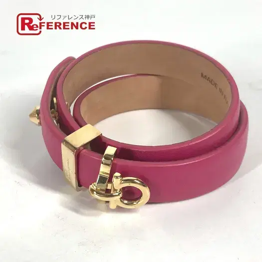 Buy Salvatore Ferragamo Double Gancini Accessories Bracelet Leather pink/Gold at Sasom – Authentic and Ready to Ship