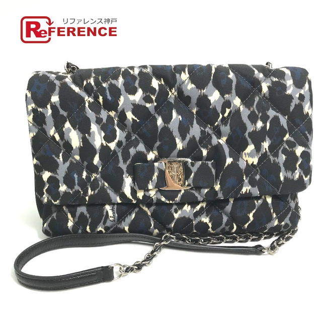 Ferragamo Salvatore Ferragamo E834 Vala Ribbon Leopard Chain Shoulder Bag - view 1