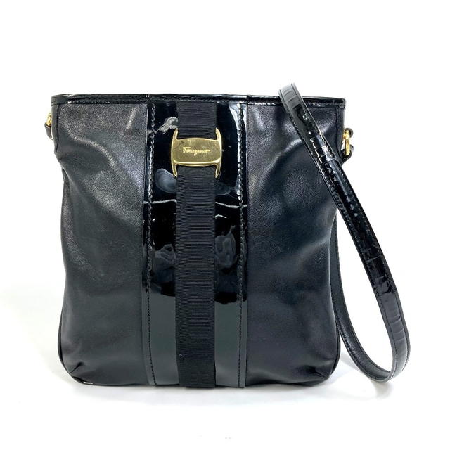Ferragamo Salvatore Ferragamo EE-21-E196 Vala Patent/Crossbody Flat bag Shoulder Bag - view 1