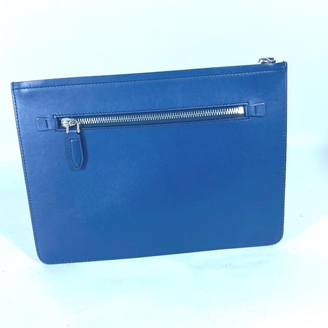 Ferragamo Salvatore Ferragamo Gancini Bag pouch with strap Clutch bag Leather blue - view 3