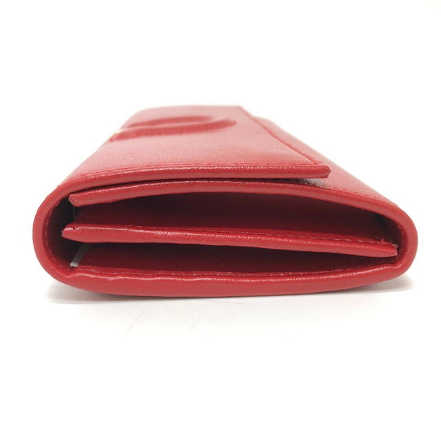 Ferragamo Salvatore Ferragamo Gancini Bifold Wallet Long Wallet Red/Beige/GoldHardware - view 4