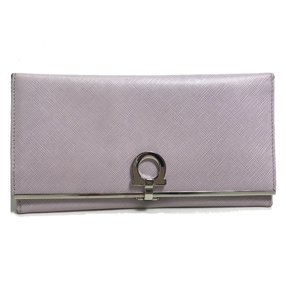 Ferragamo SALVATORE FERRAGAMO Gancini Logo Hardware Bifold Long Wallet