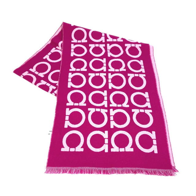 Ferragamo Salvatore Ferragamo Gancini logo Shawl muffler Stole/Shawl wool purple - view 1