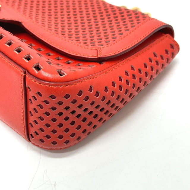 Ferragamo Salvatore Ferragamo Gancini punching Bag Chain Shoulder Bag Leather Red - view 4