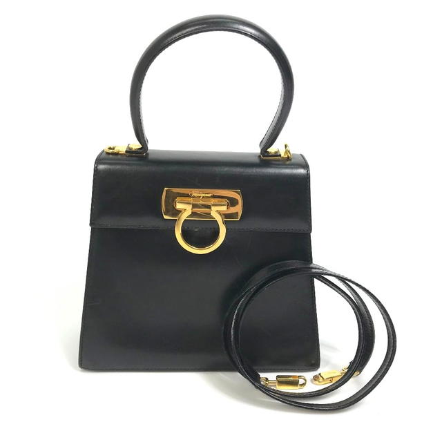 Ferragamo SALVATORE FERRAGAMO Gancini Shoulder Bag Hand Bag 2 way bag Leather Black - view 1