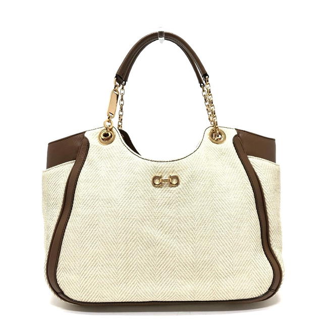 Ferragamo Salvatore Ferragamo Gancini shoulder bag Tote Bag Beige/GoldHardware - view 2