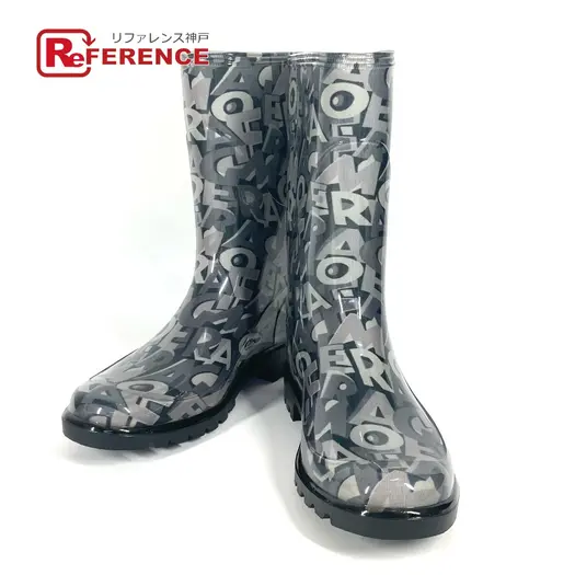 Buy Salvatore Ferragamo logo Rain boots, boots, shoes Rain shoes rubber gray Unused at Sasom – Authentic and Ready to Ship