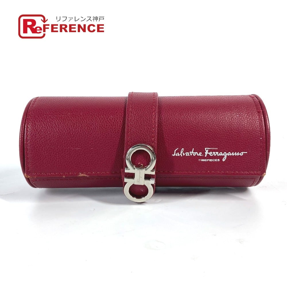 Ferragamo Salvatore Ferragamo Logo Watch Case Watch case Pouch Leather Red